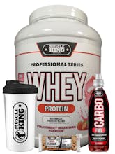 Muscle King Nutrition Whey Protein 2kg - Special Offer - Free Shaker - Free Flapjack - Free Carbo Load Drink